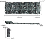 Einzel-Isomatte mit Maßen 165 + 25 × 58–60 cm, Höhe 5 cm, Packsack 26 × 10 cm